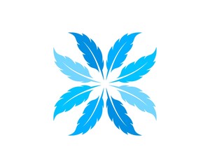 Abstract shape with blue feather