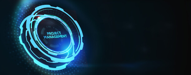 Project management concept. Business, Technology, Internet and network concept.3d illustration