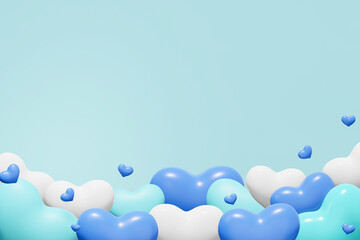 青系ハートの背景（男性用プレゼントのイメージ）