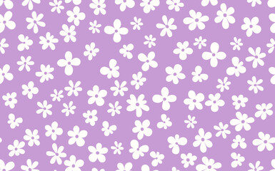 Floral seamless with hand drawn color flowers. Cute summer background. Modern floral compositions. Fashion vector stock illustration for wallpaper, posters, card, fabric, textile