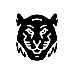 Black solid icon for tiger