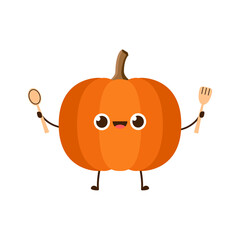 Obraz premium Pumpkin character design. Halloween vector background. Pumpkin face vector.