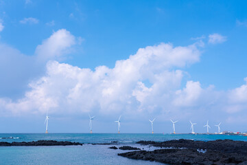 wind turbines in the sea