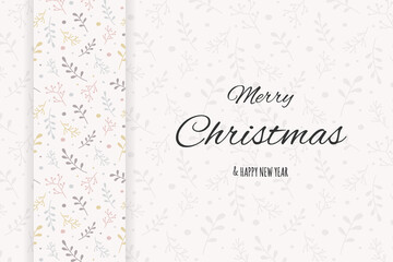 Christmas card with wishes. Xmas concept with branches of mistletoe. Vector