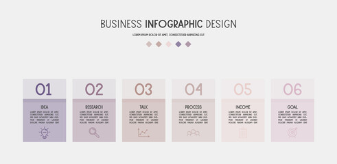 Modern infographic with business icons. Diagram. Vector