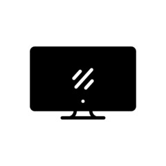 Black solid icon for monitor