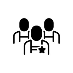 Black solid icon for monitor