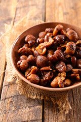 grilled chestnut in bowl