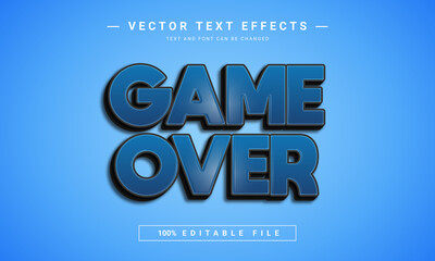 3D game over text effect - 100% editable eps file	