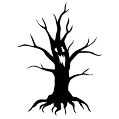Scary tree silhouette