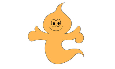 Vector illustration of Ghost on white background For print or use as poster, card, flyer or T Shirt