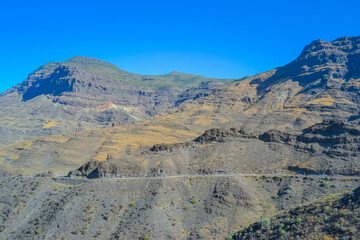 Mountains of the island of Gran Canaria, originally - this is a volcano and the landscape was formed as a result of its activity