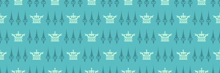 beautiful seamless pattern in royal style in blue and green colors vector graphic