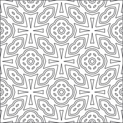 Vector pattern with symmetrical elements . Repeating geometric tiles from striped elements. black patterns.