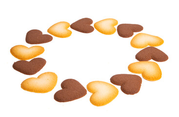biscuit hearts isolated