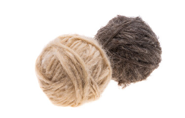 skeins of thread with wool isolated