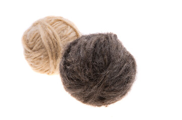 skeins of thread with wool isolated