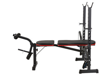 versatile bodybuilding machine, with a bench that changes the incline and other equipment, on a...