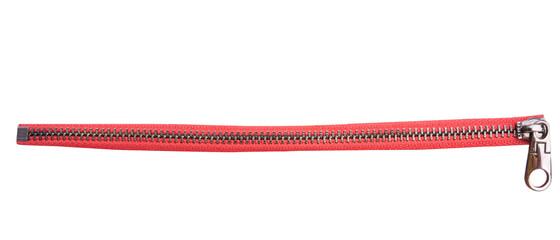 Red zipper isolated