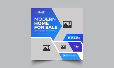 Real estate social media web banner template