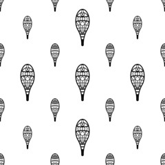 Traditional Snowshoes Icon Seamless Pattern, Winter Snow Equipment