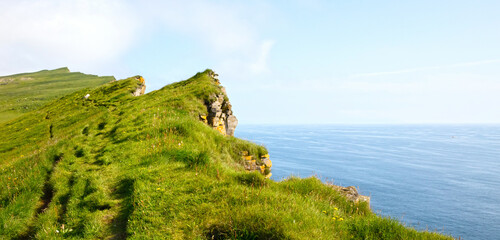 These majestic high cliffs are in Latrabjarg promontory, westernmost point in Iceland © michaklootwijk