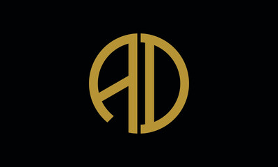 Alphabet AD OR DA monogram abstract emblem vector logo template