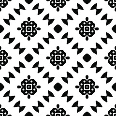 Seamless vector pattern in geometric ornamental style. Black  ornament.
