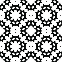 Seamless vector pattern in geometric ornamental style. Black  ornament.
