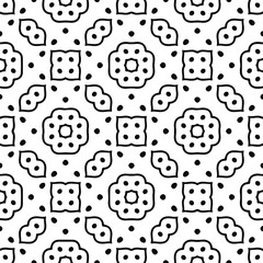 Seamless vector pattern in geometric ornamental style. Black  ornament.
