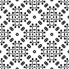 Seamless vector pattern in geometric ornamental style. Black  ornament.
