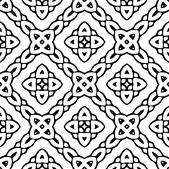 Flower geometric pattern. Seamless vector background. White and black ornament. Ornament for fabric, wallpaper, packaging. 

Decorative print.
