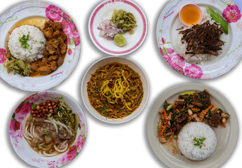 Thai Chinese Mixed Noodle Soups and Rice Dishes 