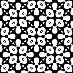 Flower geometric pattern. Seamless vector background. White and black ornament. Ornament for fabric, wallpaper, packaging. 

Decorative print.
