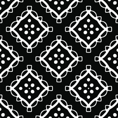 Flower geometric pattern. Seamless vector background. White and black ornament. Ornament for fabric, wallpaper, packaging. 

Decorative print.
