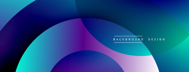 Abstract overlapping lines and circles geometric background with gradient colors