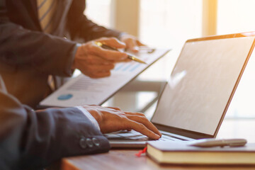 Smooth Focus, Market analysts are talking to investment advisors to plan real estate investments and discuss the budget needed to keep the business running smoothly. investment advisor concept