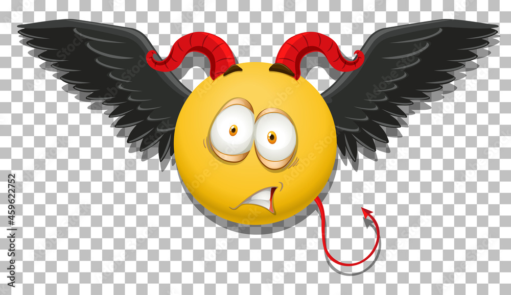 Sticker Devil emoticon with facial expression