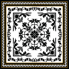 frame with flowers and leaves