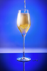 champagne, wine, glass, green, red, yellow, blue
