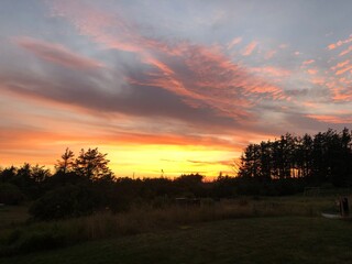 sunset in the mountains