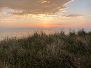 sunset over the river