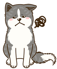 目を逸らす秋田犬（虎毛）