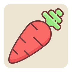 Filled color outline icon for carrot.