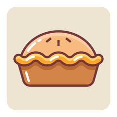 Filled color outline icon for cake.