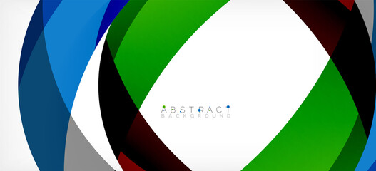 Obraz premium Color circle shapes, minimal geometric background. Trendy dynamic composition. Vector Illustration For Wallpaper, Banner, Background, Landing Page