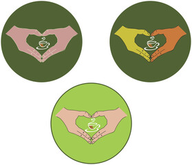 love of coffee warm hands with a warm drink