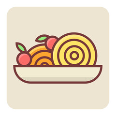 Filled color outline icon for chinese food.