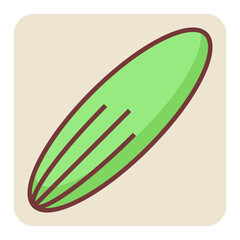 Filled color outline icon for cucumber.