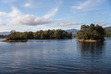 Fototapeta na wymiar View of the mountains from Loch Katrine, Scotland, UK
